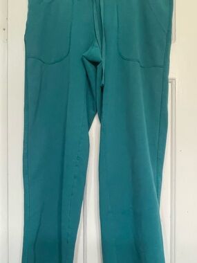 Wpmens Teal Drawstring Cropped Wide Leg Active Pants